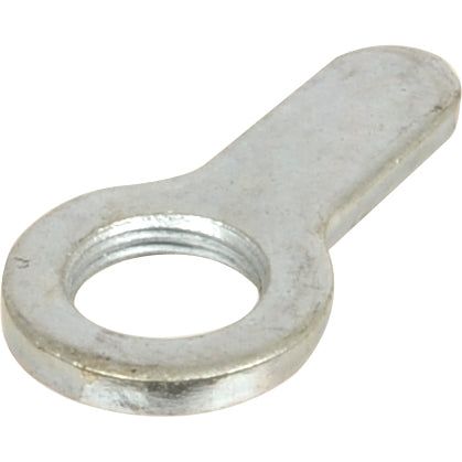 The Sparex Top Link Locking Collar (Cat. 2) - S.32977 is a versatile metallic flat keyhole-shaped shackle featuring a circular threaded hole at one end, suitable for various applications.
