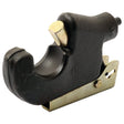 Introducing the Top Link Weld On Hook End (Cat. 2) - S.33022 by Sparex, a robust tool designed with a dark metal body and an incorporated brass roller blade holder, perfect for precise pipe cutting.