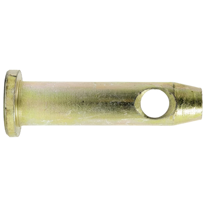 A cylindrical metal rod with a flanged end and a hole near the opposite end, commonly used in mechanical assemblies, is known as the Top Link Pin 19x88mm Cat. 1 by Sparex (Sparex Part No. S.29230).