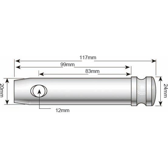 Top link pin 20x83mm Cat. 1
 - S.423 - Farming Parts