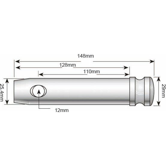 Top link pin 25x110mm Cat. 2
 - S.81 - Massey Tractor Parts