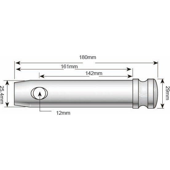 Top link pin 25x142mm Cat. 2
 - S.80 - Massey Tractor Parts