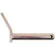 The Top link pin - Double shear 32x175mm Cat.3 from Sparex (Sparex Part No.S.21661) features a metallic cylindrical body with a bent handle extending from one end and a hole near the opposite end. The handle, measuring 140mm in length, ensures excellent grip and control for various tasks.