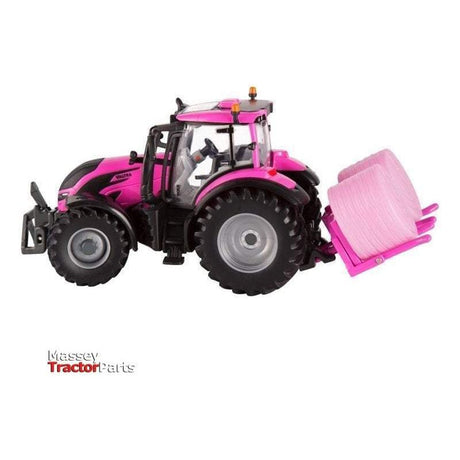 Toy Tractor T254 Pink + Hay Bales - V42801960-Valtra-Collectable Models,Merchandise,Model Tractor,Not On Sale,toy