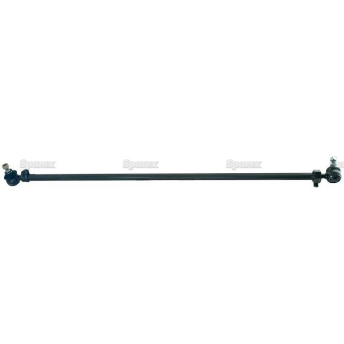A long, black metal Track Rod/Drag Link Assembly from Sparex, with a length of 1050 - 1150mm and featuring ball joints on both ends, is positioned horizontally against a plain white background. This precisely engineered component, identified by part number S.42591, showcases a sleek design and an M16 x 1.5 thread specification.