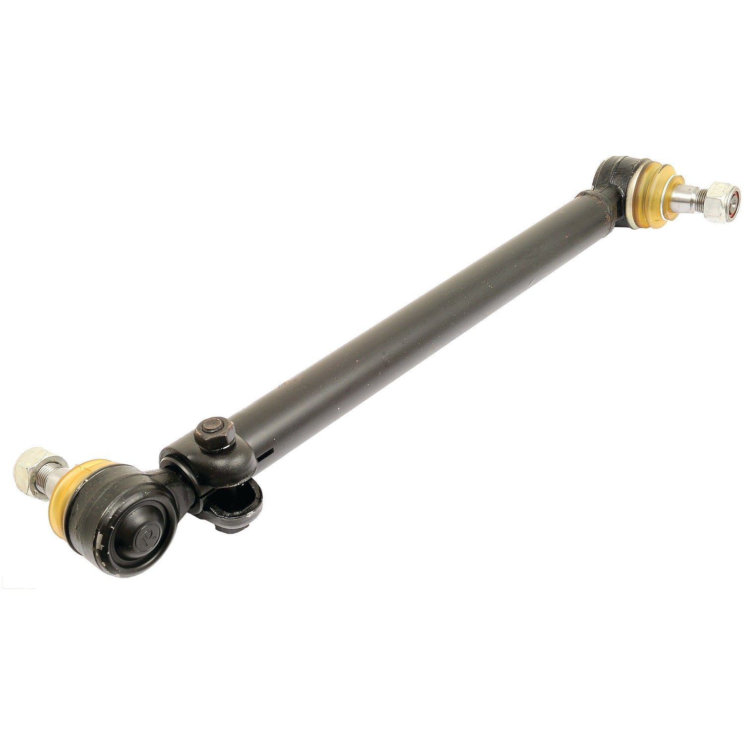 A Sparex Track Rod/Drag Link Assembly, model S.43749, measuring 107mm in length with ball joints and connectors on both ends and an inner side thread, shown against a plain white background.