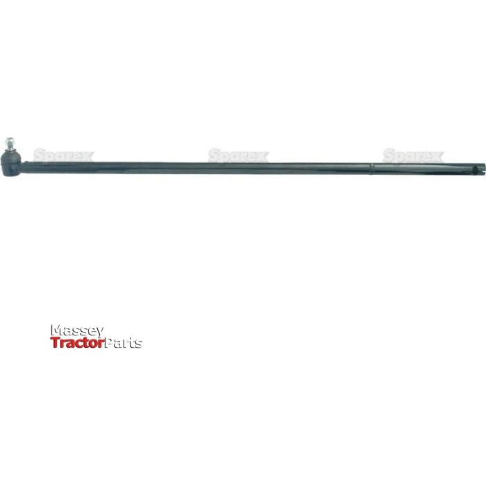 Image of a Sparex Track Rod, Length: 1050mm - S.65055 for a Massey tractor. The track rod is black, metallic, and cylindrical, ending with a joint on one side. The text "Sparex" is visible at the bottom left, indicating compatibility with Massey Tractor Parts components.