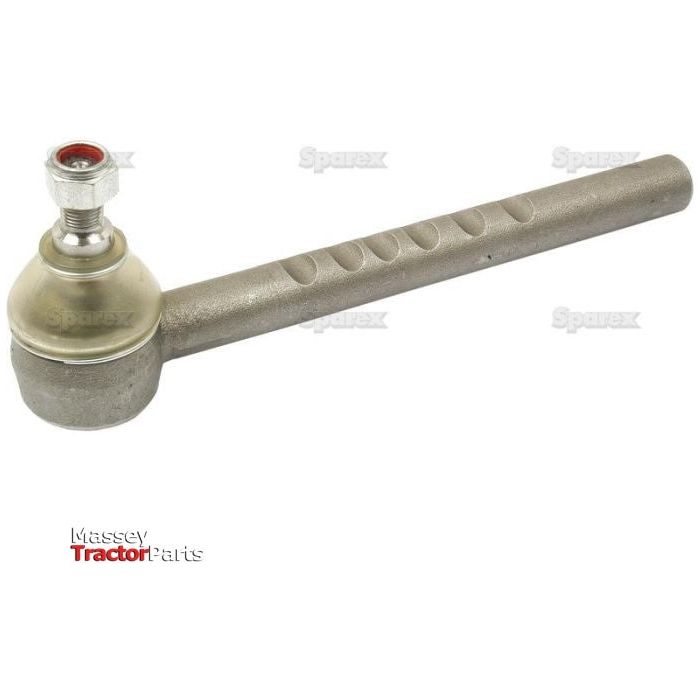 A metal track rod replacement part, branded by Sparex, measuring 229mm in length and featuring a threaded stud with a long, grooved handle. The background displays faint "Sparex" text and the "Massey Tractor Parts" logo in the corner, ensuring precise thread length for an optimal fit.