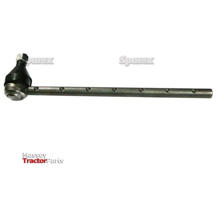 A metal Track Rod, 399mm long, features multiple adjustment holes and a bolt attached at one end, labeled "Track Rod - S.40169" from Massey Tractor Parts, and is compatible with Sparex.