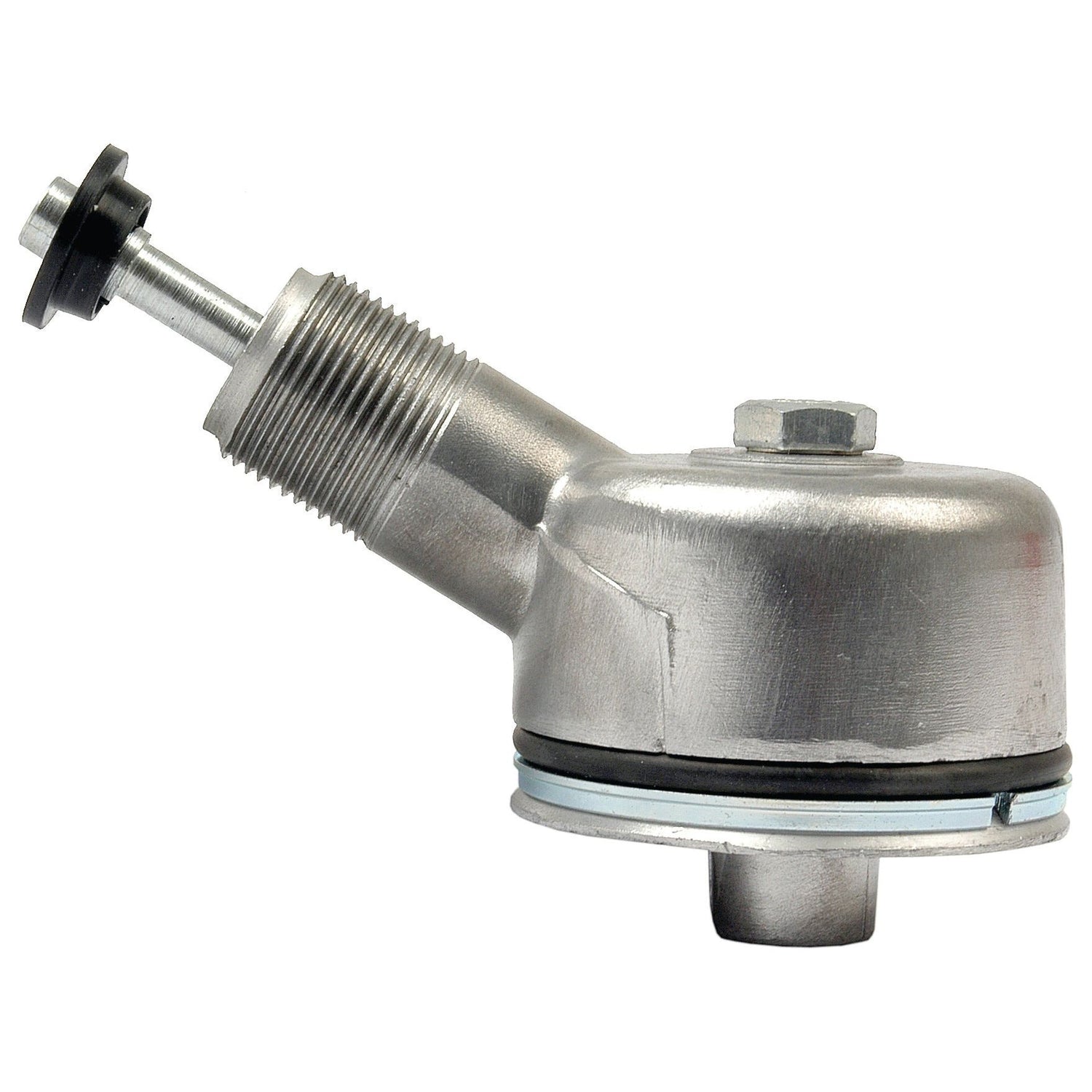 Close-up of a metal automotive part, featuring a threaded stud, hex nut, and cylindrical components. This detailed image showcases the precision engineering of the Tractormeter Adaptor Assembly from Sparex (Sparex Part No. S.61774).