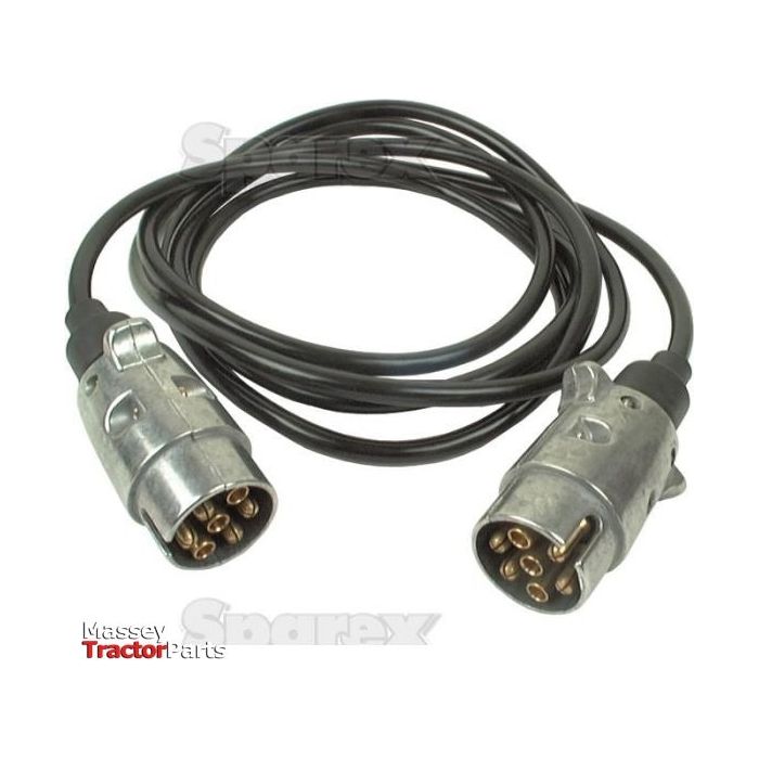 A Trailer Board Extension Lead x 7m (S.5681) in black, featuring two silver metal connectors at each end with multiple pins and a Cable 0.65mm², likely used for electrical connections. Branded with the "Sparex" logo.