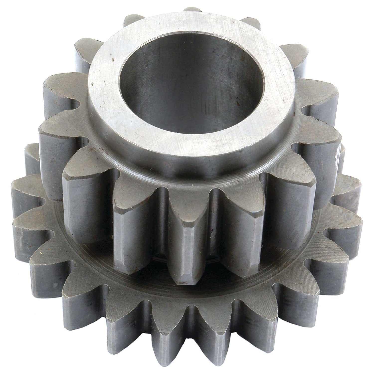 A close-up image of a metal gear with multiple teeth, reminiscent of the Transmission Gear Reverse Idler (Sparex Part No. S.43444) used in Massey Ferguson machinery, highlighting its mechanical precision and the quality associated with the Sparex brand.
