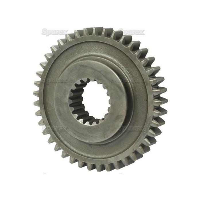 The Transmission Gear - 3rd (Sparex Part No. S.40780) by Sparex features evenly spaced teeth and a central circular cutout with detailed ridges in a grey metallic finish, making it ideal for Massey Ferguson machinery.
