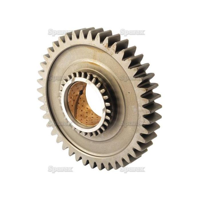 The Transmission Gear - 3rd (Sparex Part No.S.65342) by Sparex features evenly spaced teeth and a cylindrical perforated center, set against a plain white background that highlights its precision for Ford New Holland machinery.