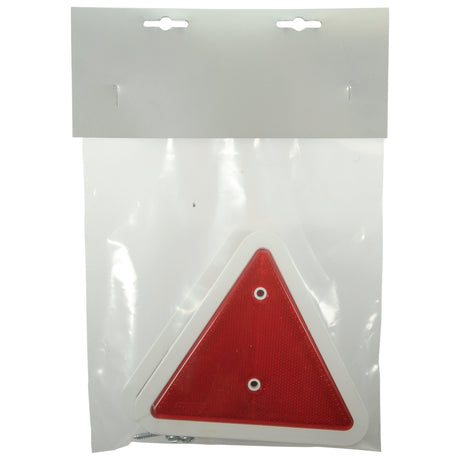 A Sparex-branded, red 180mm Triangle Reflector safety sign in white plastic packaging with two hanging holes at the top, sold as part number S.3870, includes two pieces in an Agripak.