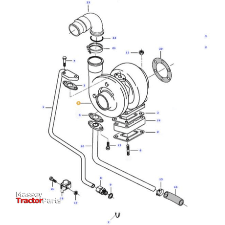Massey Ferguson Turbocharger - V836866583 | Massey Parts | OEM-Massey Ferguson-Engine & Filters,Exhaust Parts,Farming Parts,Tractor Parts
