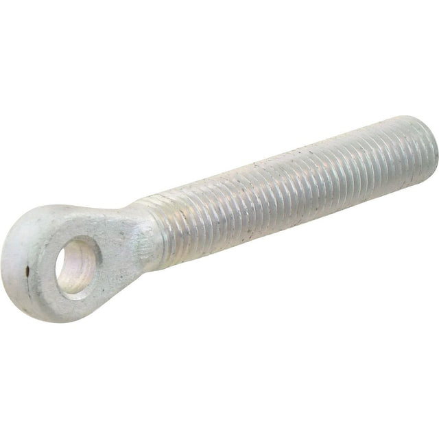 The Sparex Stabiliser Eye Bolt (Sparex Part No. S.372) is a metal threaded rod with an eye hole (Eye Ø 13mm) at one end, typically used for fastening or connecting components. The rod has a length of 127mm and a thread length of 89mm, with a 3/4'' UNC - RH thread specification.