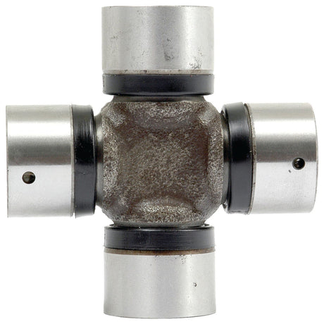 The Sparex Universal Joint 27.0 x 70.5mm (Part No.S.33614) features four cylindrical bearing caps extending from a central cross-shaped piece, making it suitable for a variety of applications including Case IH Parts and Fendt FARMER equipment.