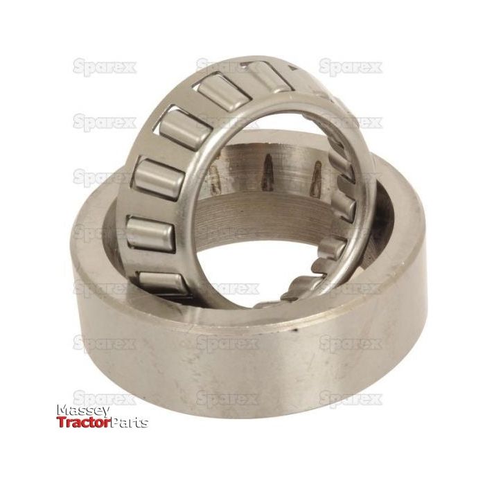 A tapered roller bearing with inner and outer rings, displayed on a plain white background. The bearing is made of metal with visible rollers. In the lower-left corner, the text "Sparex" denotes that it is an Upper Steering Shaft Bearing compatible with Universal Tractors, identified as Sparex Part No.S.53405.