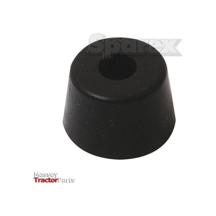 A black rubber stopper or grommet with a central hole, labeled "Sparex Part No. S.66798," reminiscent of a Valve Stem Seal for Ford New Holland machinery, branded "Sparex.