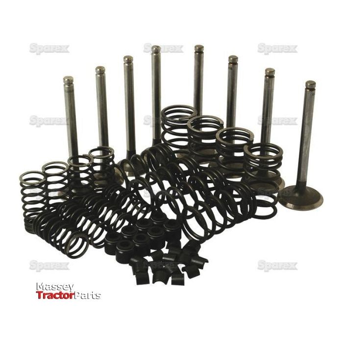 A Valve Train Kit - S.41588 laid out on a white background, including several metal rods, coils, valve springs, and small clips. The image has "Sparex" branding in the corner.