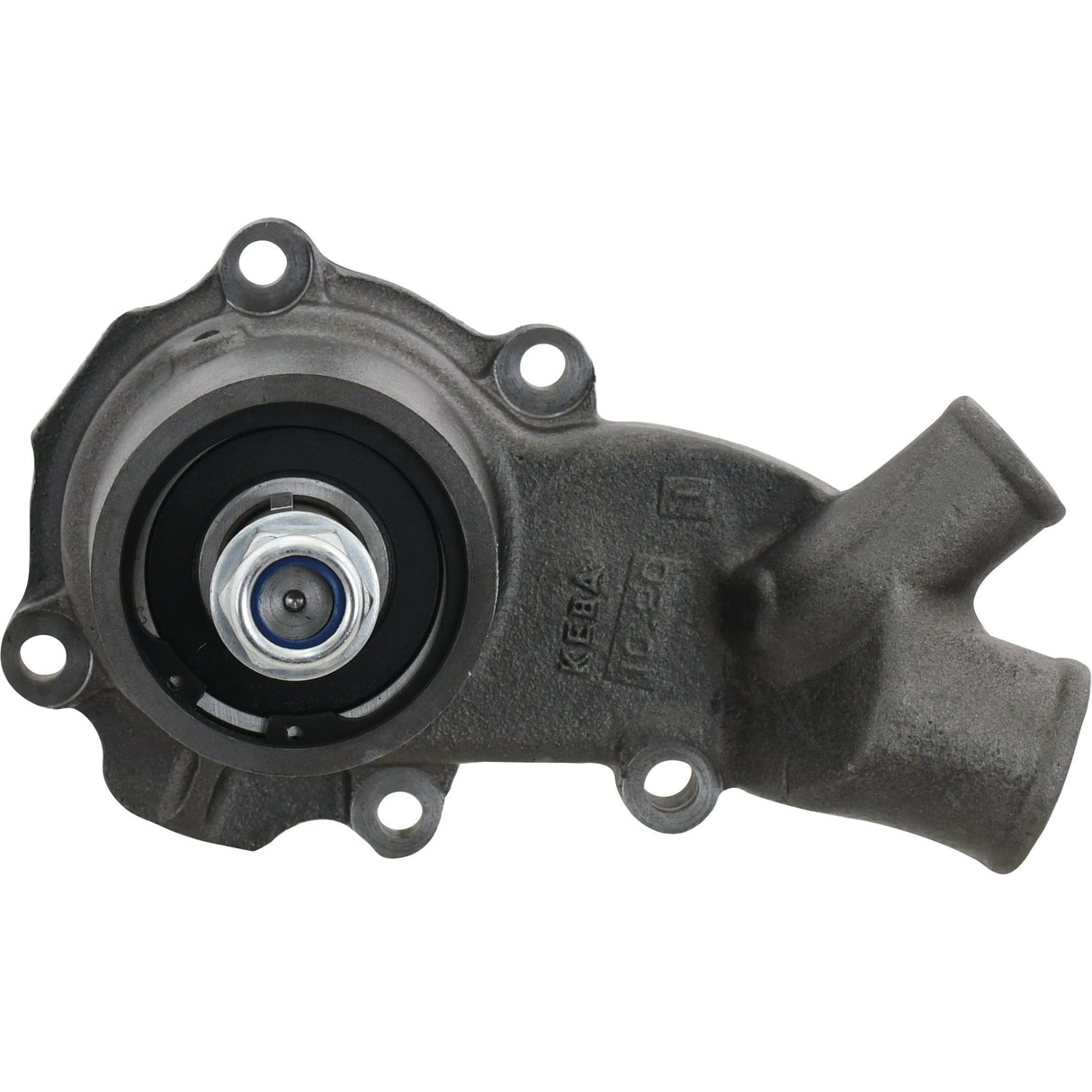 The Water Pump Assembly | Sparex Part No.S.41593 by Sparex, features a robust metal casing, multiple bolt holes, an attached pipe, and a durable impeller.