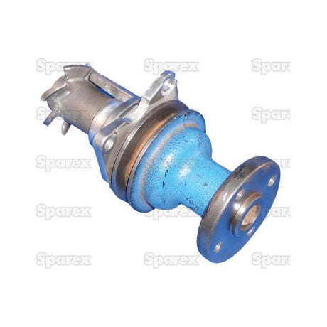 Close-up of a blue and metallic spare part with "Sparex" watermarks overlaid on the image, featuring precision-engineered hub holes suitable for Ford New Holland models. This is the Sparex Water Pump Assembly (Supplied with Pulley), Part No. S.68369.