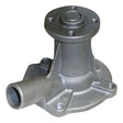 A metal automotive water pump with a cylindrical shape, a flange with bolt holes on top, and a protruding pipe at the bottom. The impeller inside ensures efficient coolant circulation. This Water Pump Assembly (Supplied with Pulley), identified by Sparex Part No.S.68491, is manufactured by Kubota for durability and is compatible with Sparex parts.