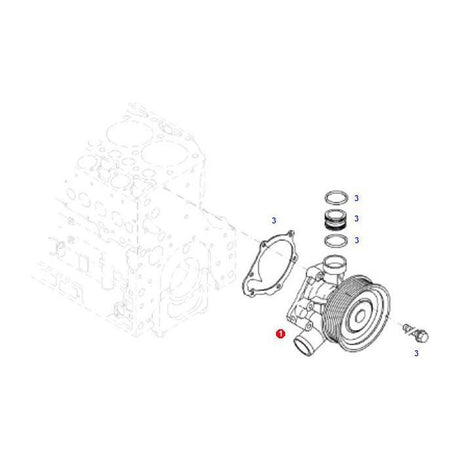 Water Pump - F731200610030 - Massey Tractor Parts