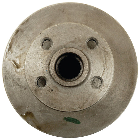 A close-up view of a Sparex circular metal component, the Wire Rope Clips (Product No. S.40072), featuring a central hole and four smaller surrounding holes, ideal for wire Ø13mm or 1/2'' applications.