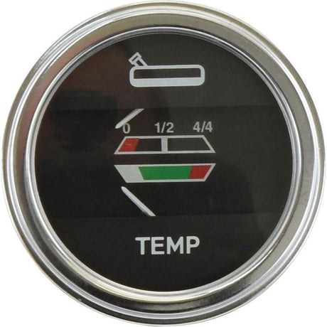 The Water Temperature & Fuel Gauge by Sparex (Part No. S.61462) features an oil can icon and a segmented bar with three colored sections (white, green, red). The green section is labeled as ideal, positioned next to "TEMP".