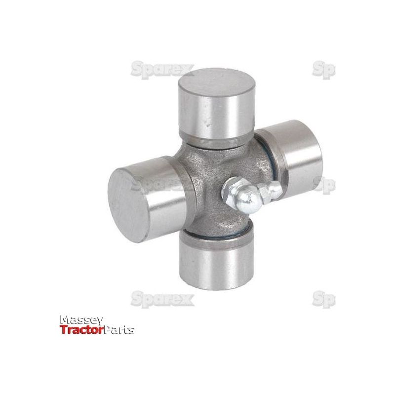 A Weasler Universal Joint - 27 x 74.5mm (Standard Duty) compatible with Fiat 415 tractors and featuring cylindrical ends with a central grease fitting is photographed on a plain white background. The image displays the "Massey Tractor Parts" and "Sparex" watermarks. This product is listed under Sparex Part No. S.72448 by the brand Sparex.