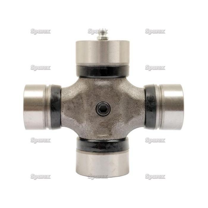 A Sparex Brand Weasler Universal Joint - 33.3 x 110.7 & 39.9 x 94.5 mm (Standard Duty) with four connecting arms and visible bolts, used in mechanical assemblies for transmitting rotary motion between shafts, ensures precision and reliability in line with Standard Italian Series specifications.
