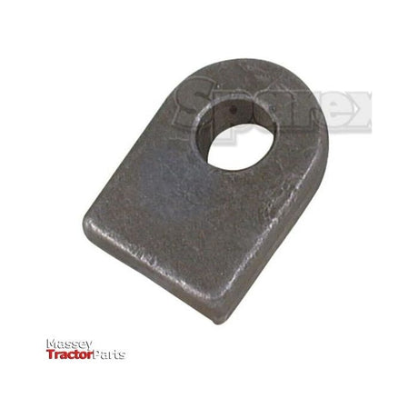 A Sparex Weld On Gate Eye - Flat with a 19mm (3/4'') central hole (Sparex Part No. S.55505) and a rectangular base is shown in the image, featuring the Massey Tractor Parts logo.