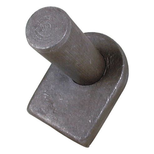A Sparex Weld On Gate Hanger - Flat with a 22mm pin, attached at an angle on a square base.