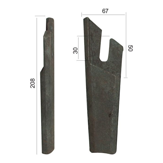 Weld on Repair Tip 208mm. LH Replacement for Lely.
 - S.77614 - Massey Tractor Parts