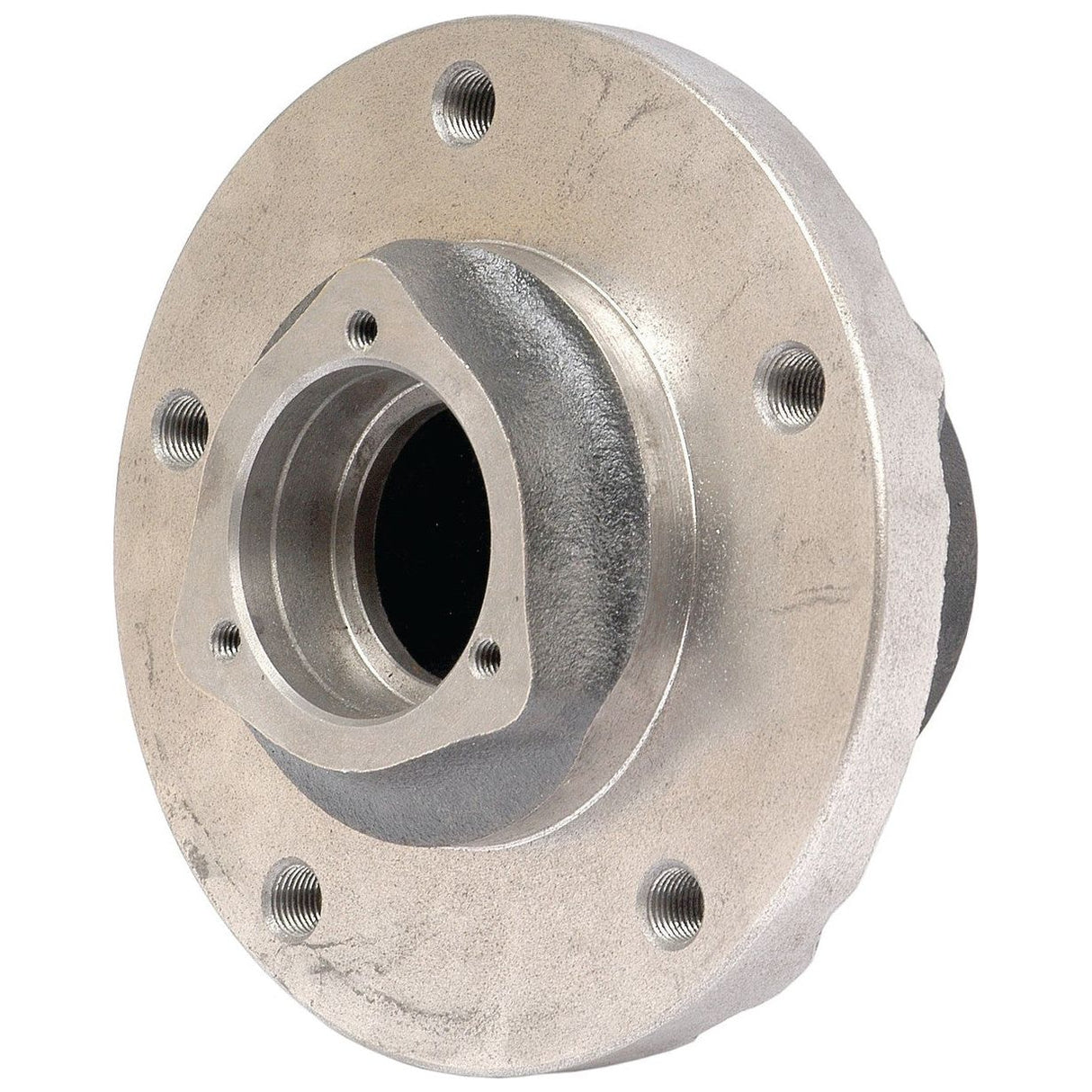 The Sparex Wheel Hub (Part No. S.57285) is a metal mechanical component featuring a cylindrical central hub and multiple bolt holes around the outer edge, making it ideal for use in International Harvester machinery.