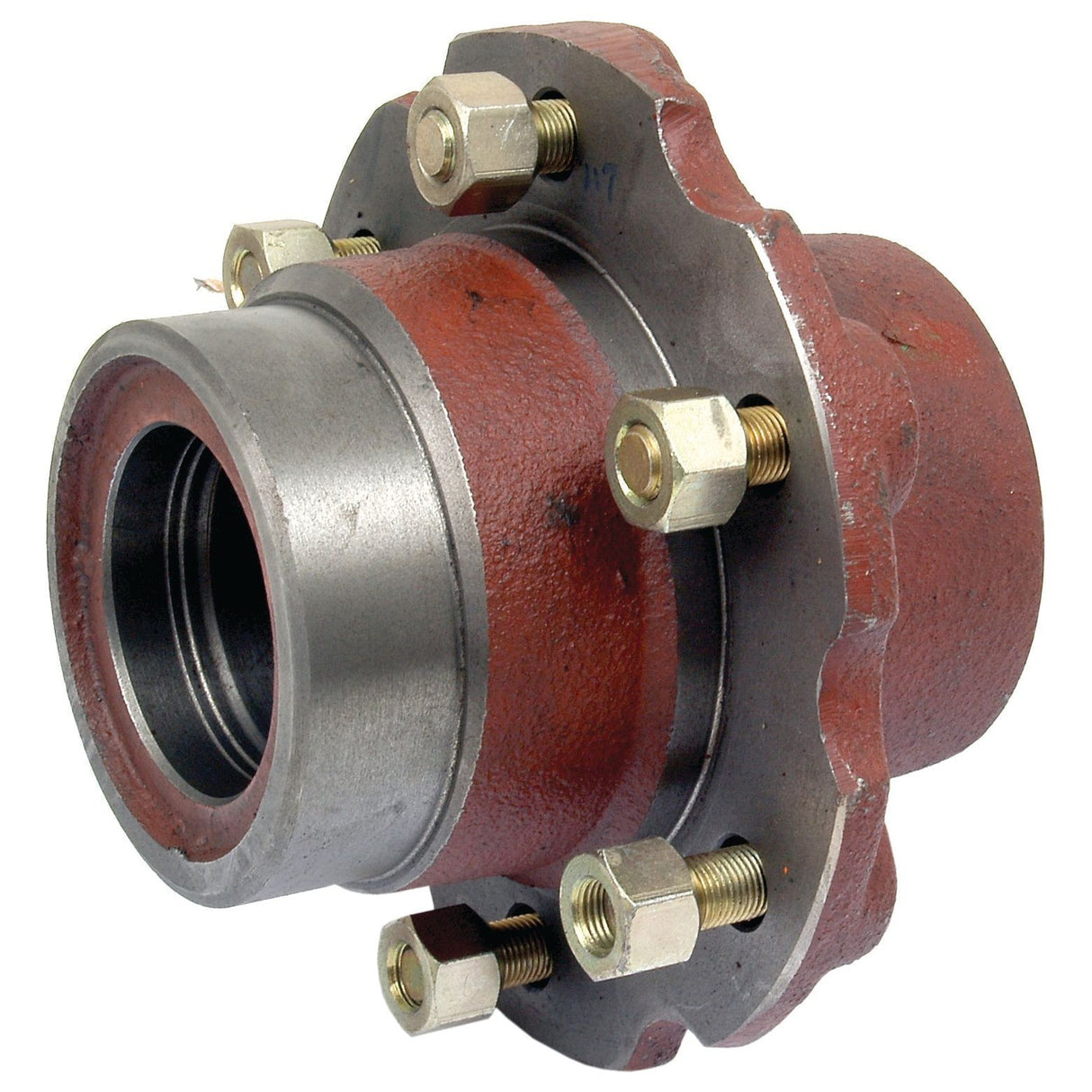 A close-up view of a heavy-duty **Wheel Hub** (Sparex Part No. S.74724) with a red and metallic finish, secured with nuts and bolts, reminiscent of the robust build found in **Sparex** machinery.