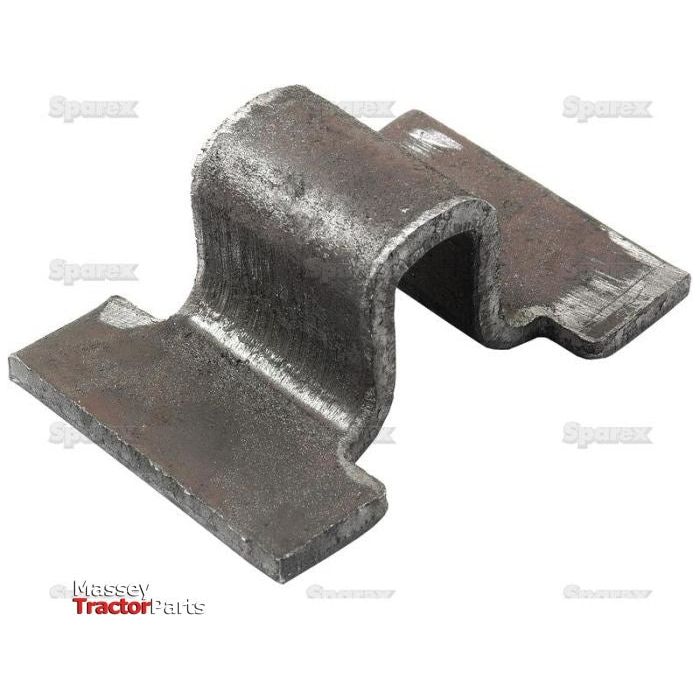 A metal bracket with a Z-shaped design, likely used in machinery or equipment. The surface appears worn and rough. Sparex branding is visible, indicating its connection to high-quality tractor components, specifically the Wheel Rim Lug | Sparex Part No.S.41607.