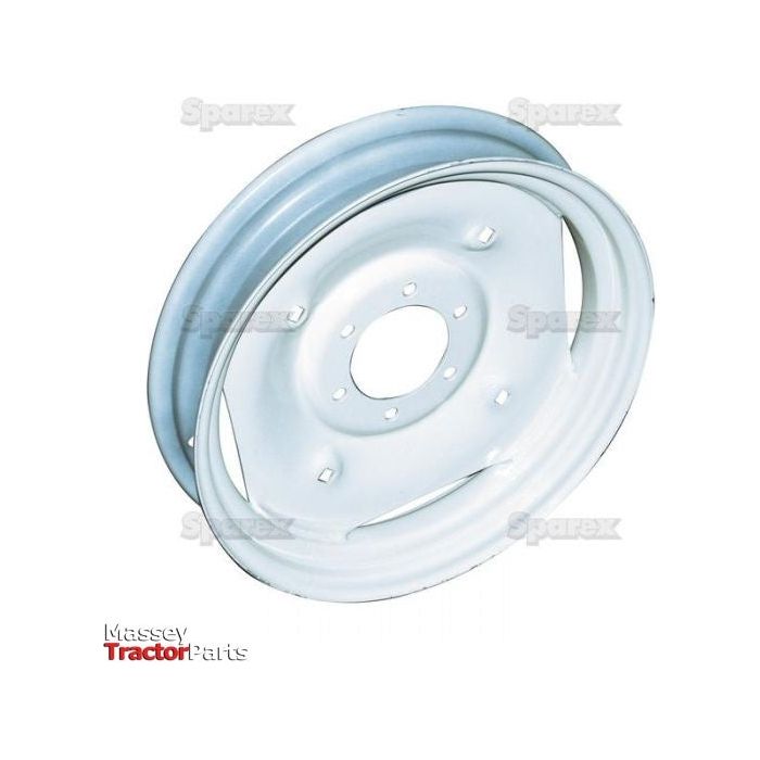 A Wheel Rim from the brand Sparex, with a rim size of 3.5" x 19" and model number S.59044, is displayed against a plain white background, showcasing its Bore Ø and Offset details with a label reading "Massey Tractor Parts.