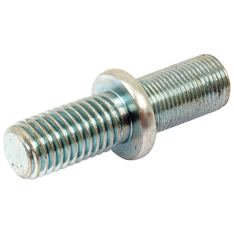 Close-up image of the Sparex Wheel Stud Grip Ø (S.65101), a metal double-ended thread bolt with a flange in the middle, ideal for use as a metric wheel stud.