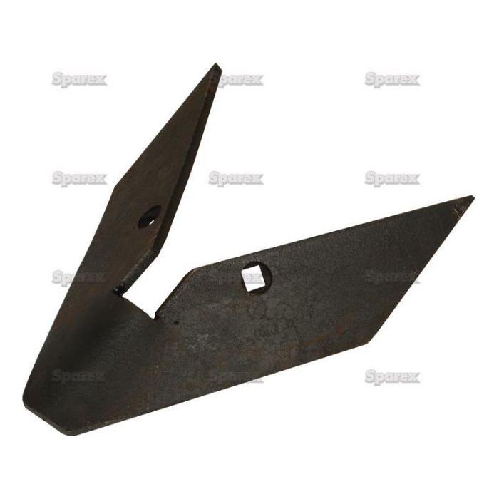 A black, angular metal blade with a center hole, identified as the Wing - Low Disturbance, typically used as a component for agricultural machinery like the Sparex Part No. S.102546 or P13812, shown against a plain background.