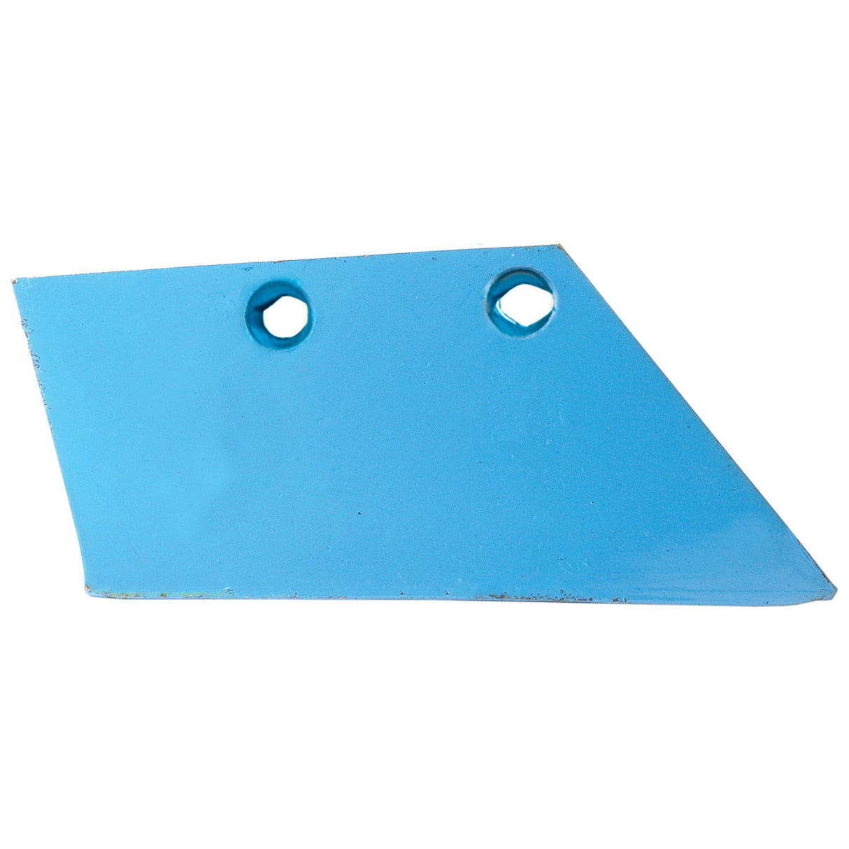 A Sparex Wing - RH (Lemken) with the product number S.162973, featuring a blue metal construction with two circular holes and an angled edge, designed in collaboration with Vulcan Fasteners.