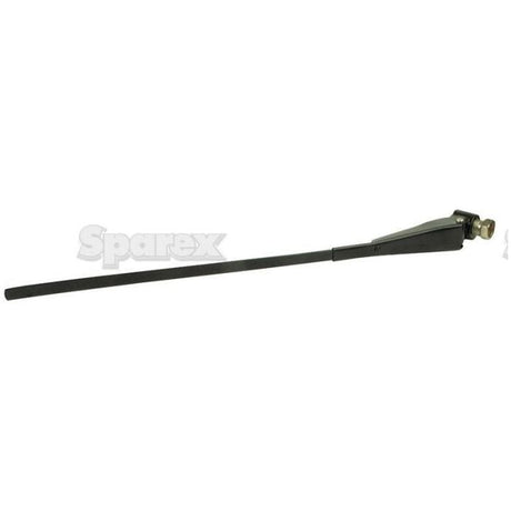 The Sparex Wiper Arm - 12'' (300mm) | Sparex Part No. S.4106 is a metal rear wiper arm for a vehicle, featuring a pivot joint, fitting hook, and mounting bolt at one end. This durable design ensures compatibility with a 6mm parallel spline and allows for efficient wiper blade attachment.