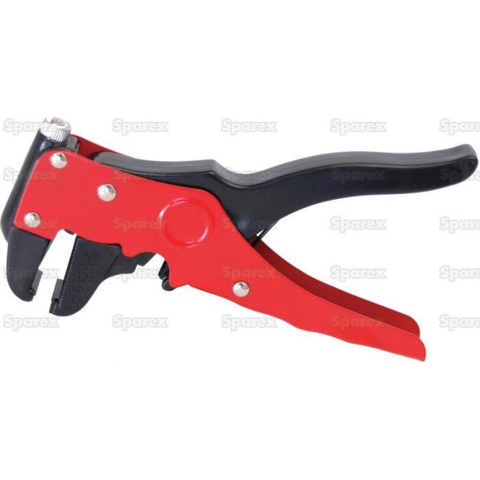Introducing the Wire Stripper - Agripak by Sparex (Part No. S.22554): a red and black wire stripping tool with adjustable components, designed for efficiently stripping insulation from electrical wires.