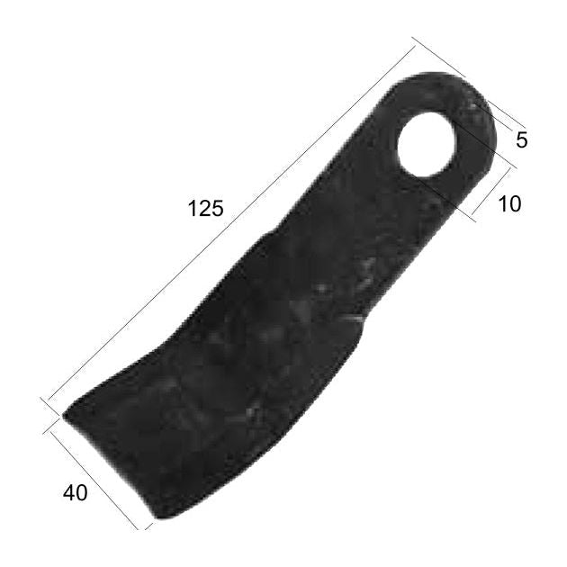 Y type flail, Length: 120mm, Width: 40mm, Hole⌀: 10mm, Thickness: 5mm. Replacement for Caroni
- S.79358 - Massey Tractor Parts