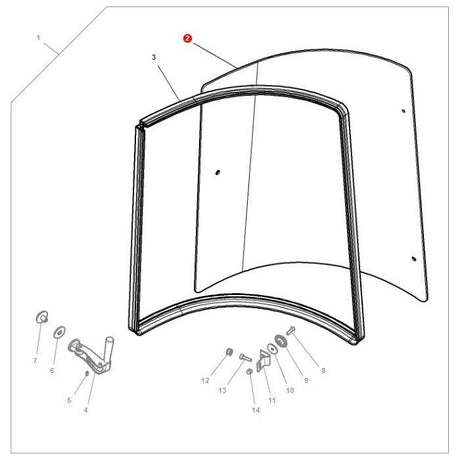 Massey Ferguson - Right Hand Side Window - ACW3466380 - Farming Parts