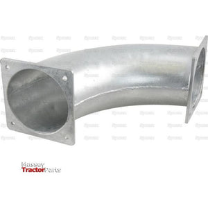 90Â° Pipe with Square Flange 8'' (200mm) (Galvanised) - S.136703 - Farming Parts