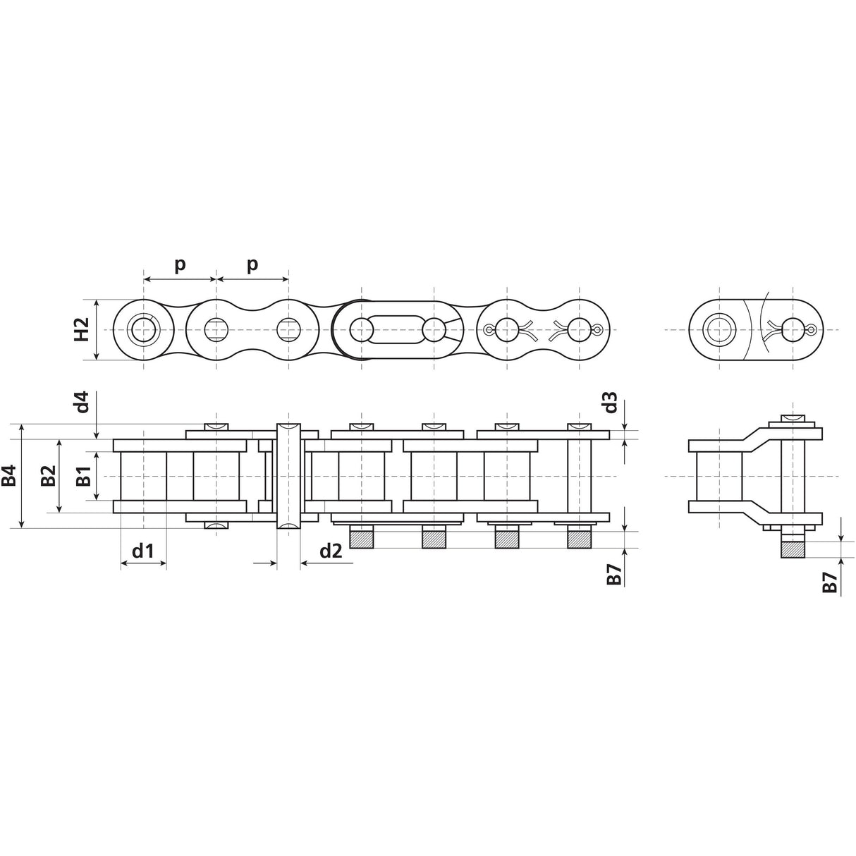 Technical drawing of the Connecting Link, Simplex, 40-1 (Sparex Part No.S.37459) with various views and dimensions labeled, including specific measurements for width, height, and diameters. Product specifications from Sparex ensure precise details for ECOPLUS compatibility.
