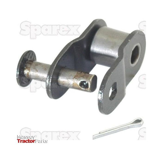 A cranked link labeled as Simplex, Sparex Part No. S.128804 on a white background. The components highlight Sparex and Massey Tractor Parts branding.
